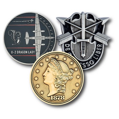 1 1/4" (1.25") Custom Challenge Coin Double Sided Cast Zinc Alloy