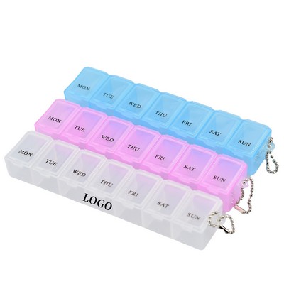 Portable 7 Day Pill Box Organizer