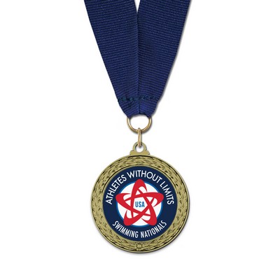 LFL Full Color Medal w/Grosgrain Neck Ribbon (1¾")
